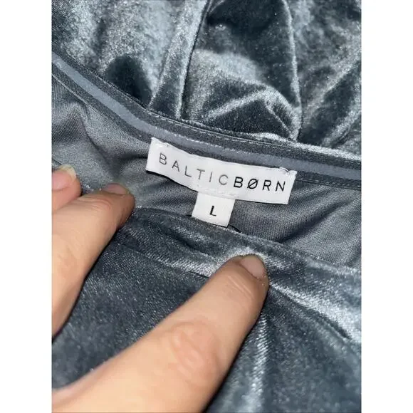 Baltic Born Velvet One Shoulder Dress Size L - Picture 7 of 8